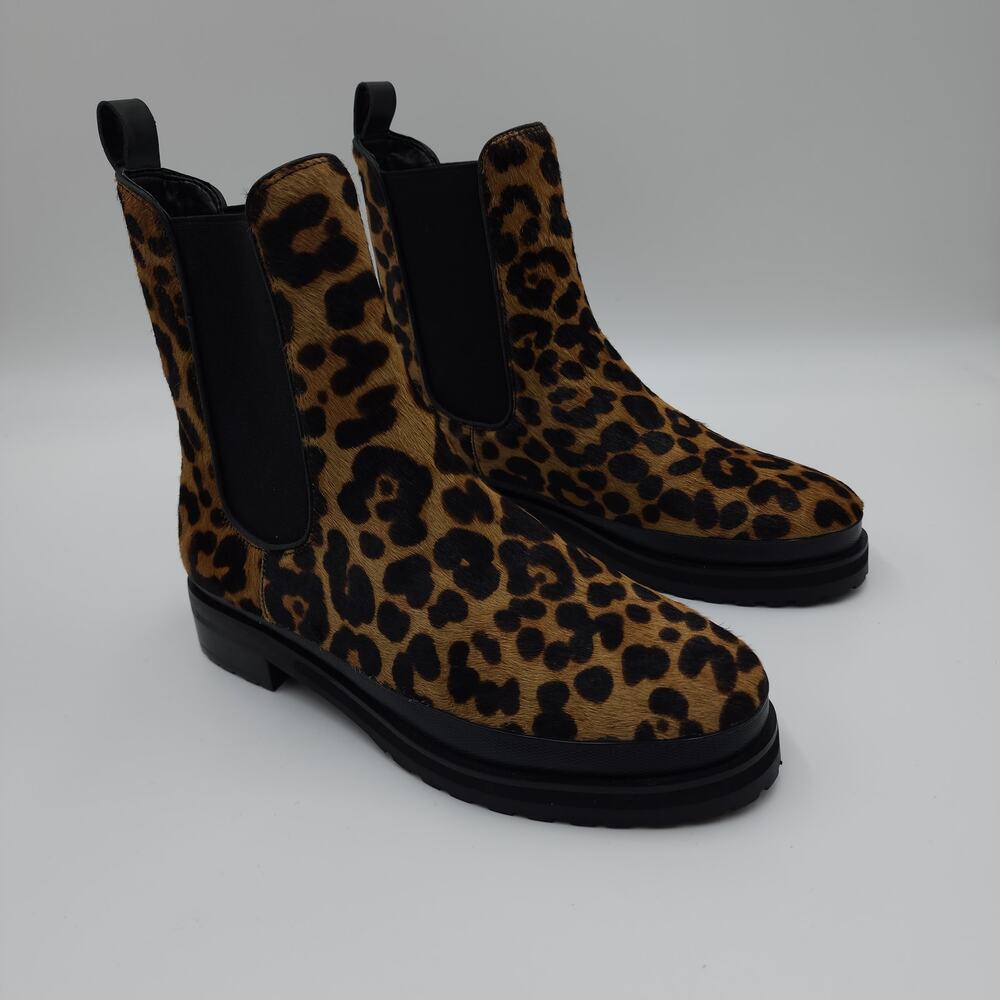 Aerosoles Camila Chelsea Boot in Leopard Print Combo Leather Size 7